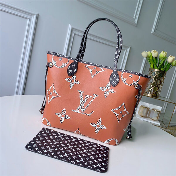 ルイヴィトン トートバッグ コピー レパード柄ジャイアントモノグラムネバーフルMM M44676